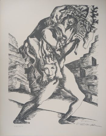 Lithographie Zadkine - Mythologie Hercule et la biche de Cérynie