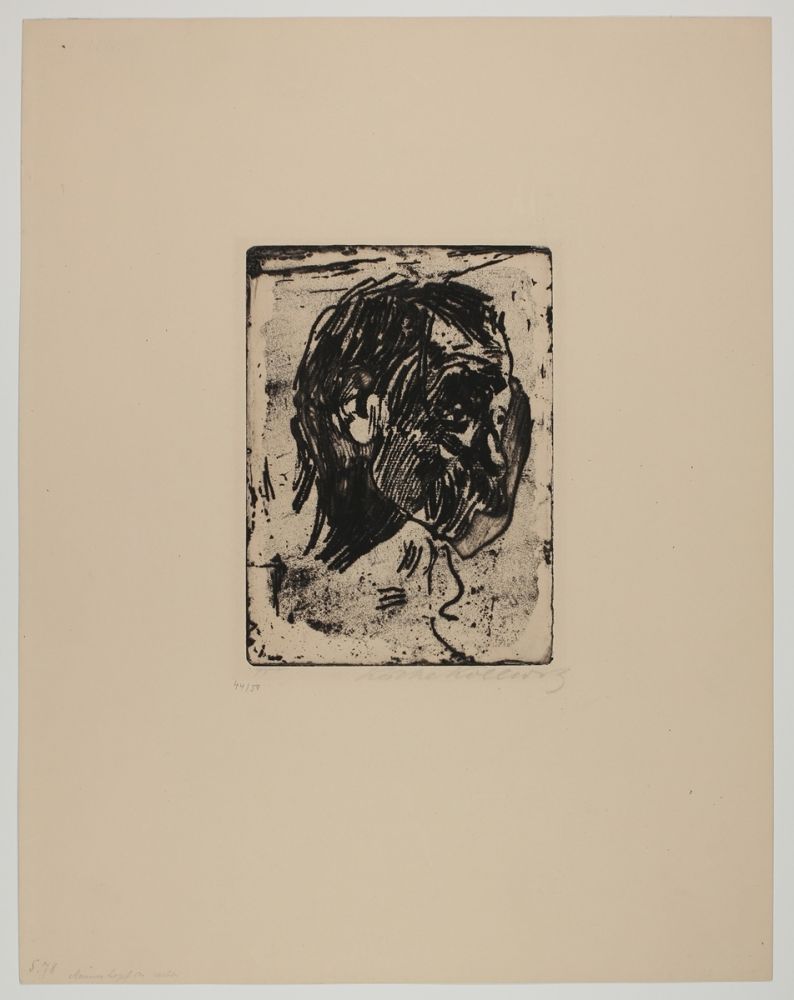 Gravure Kollwitz - Männerkopf nach rechts (Man's head turned right)