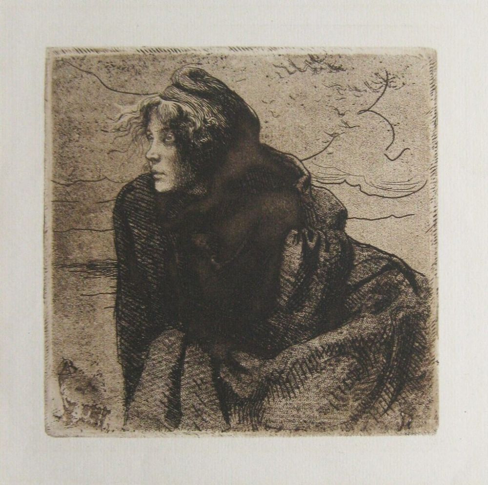 Gravure Besnard - Mélancolie