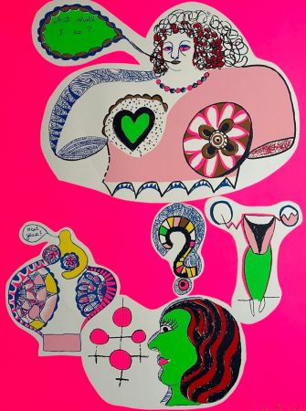 Sérigraphie De Saint Phalle - Nana Power (Planche xVIi) : What shall I do ? 