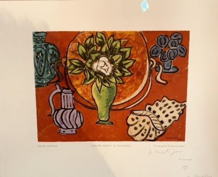 Gravure Sur Bois Matisse - Nature morte au Magnolia