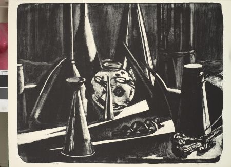 Lithographie Sécheret - Nature Morte au vase chinois