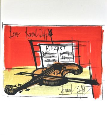 Lithographie Buffet - Nature Morte Au Violon