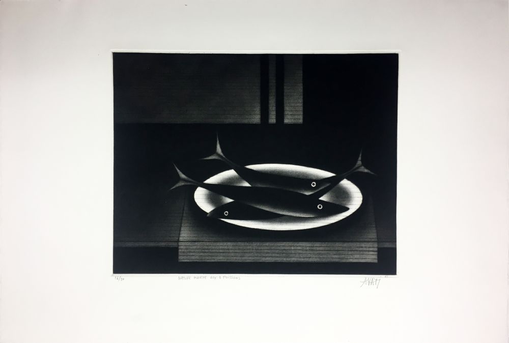 Manière Noire Avati - Nature morte aux 3 poissons (1961)