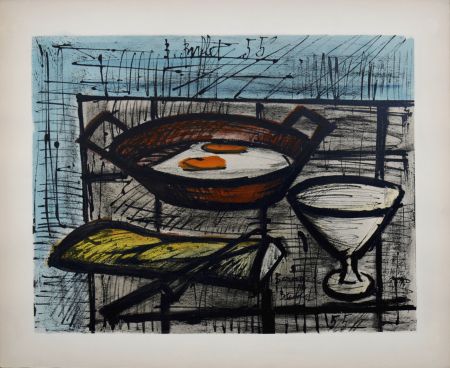 Lithographie Buffet - Nature morte aux oeufs, 1960 - Hand-numbered!