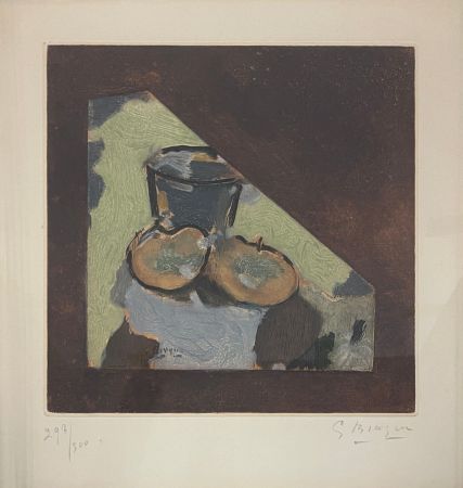 Eau-Forte Et Aquatinte Braque - Nature Morte Oblique