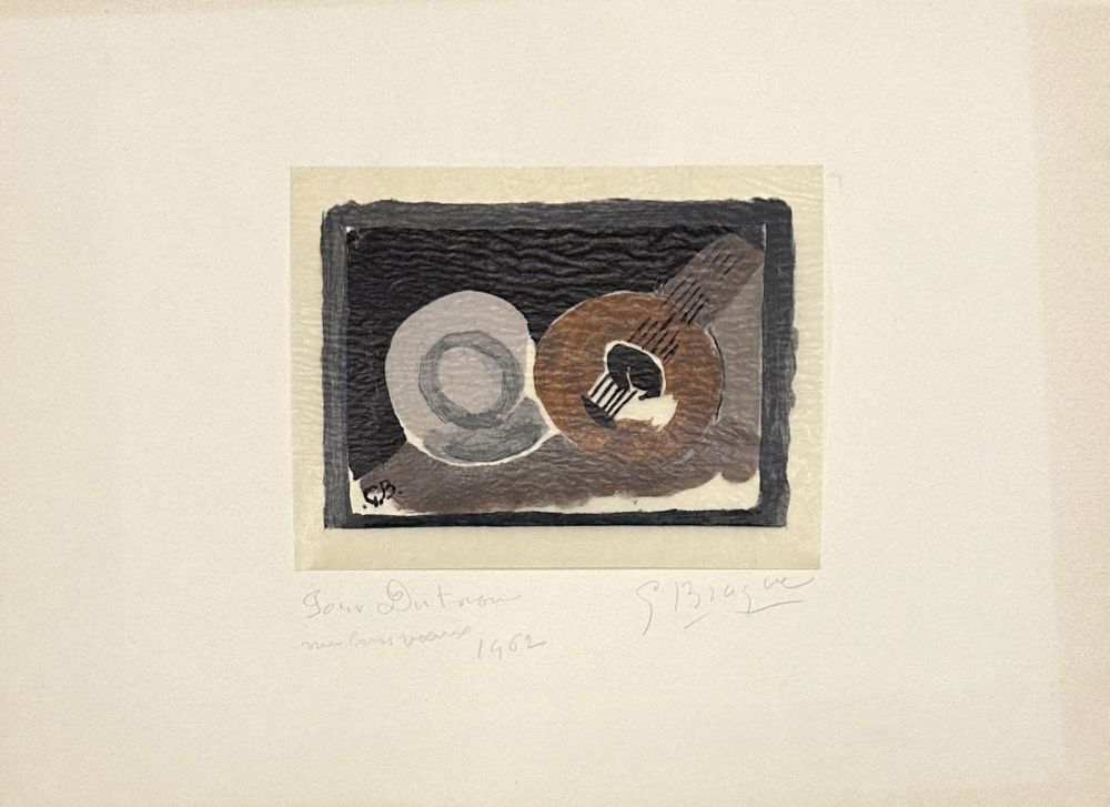 Lithographie Braque - Nature morte à la guitare