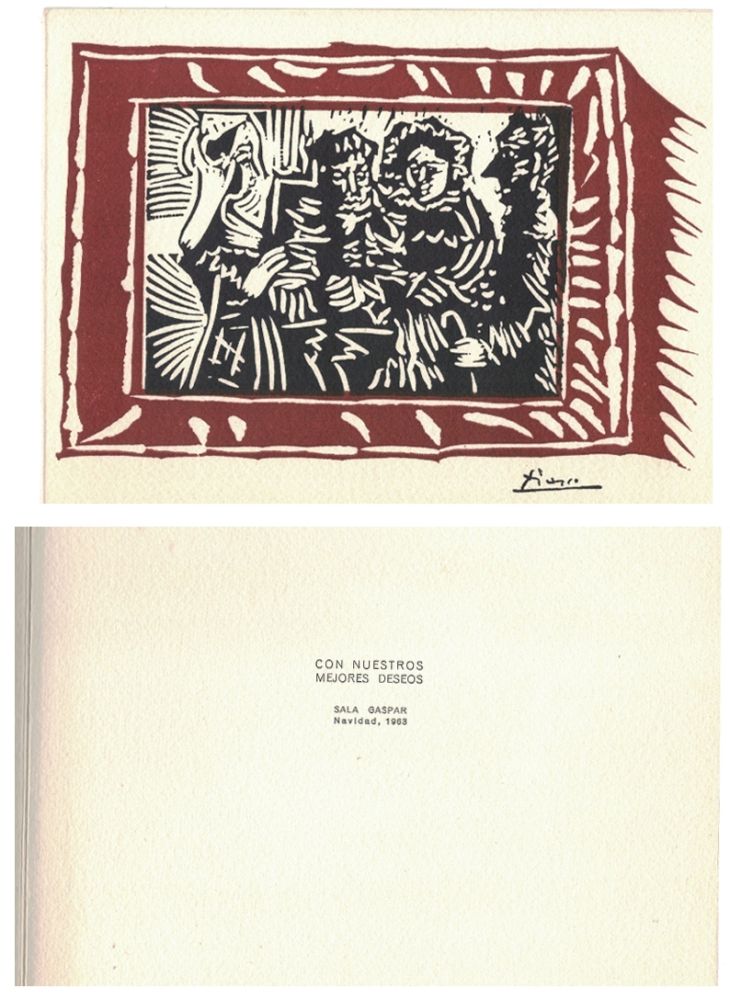 Linogravure Picasso - '' Navidad 1963 ''