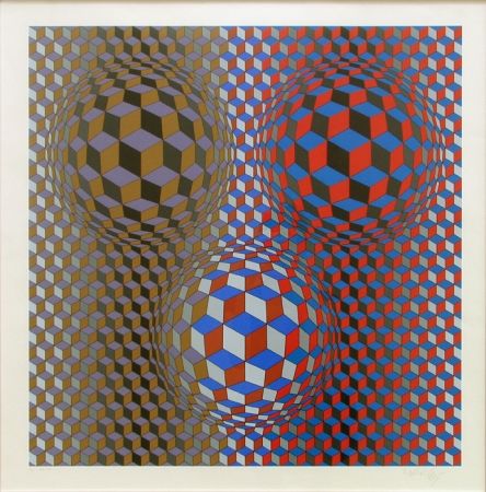 Sérigraphie Vasarely - Nebulus II