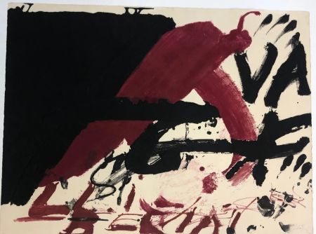 Eau-Forte Tàpies - Negre i roig serie VI