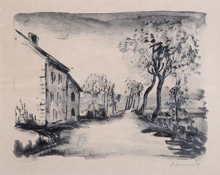 Lithographie Vlaminck - Nelle-la-Vallée, le Chemin aux Bords du Sausseron