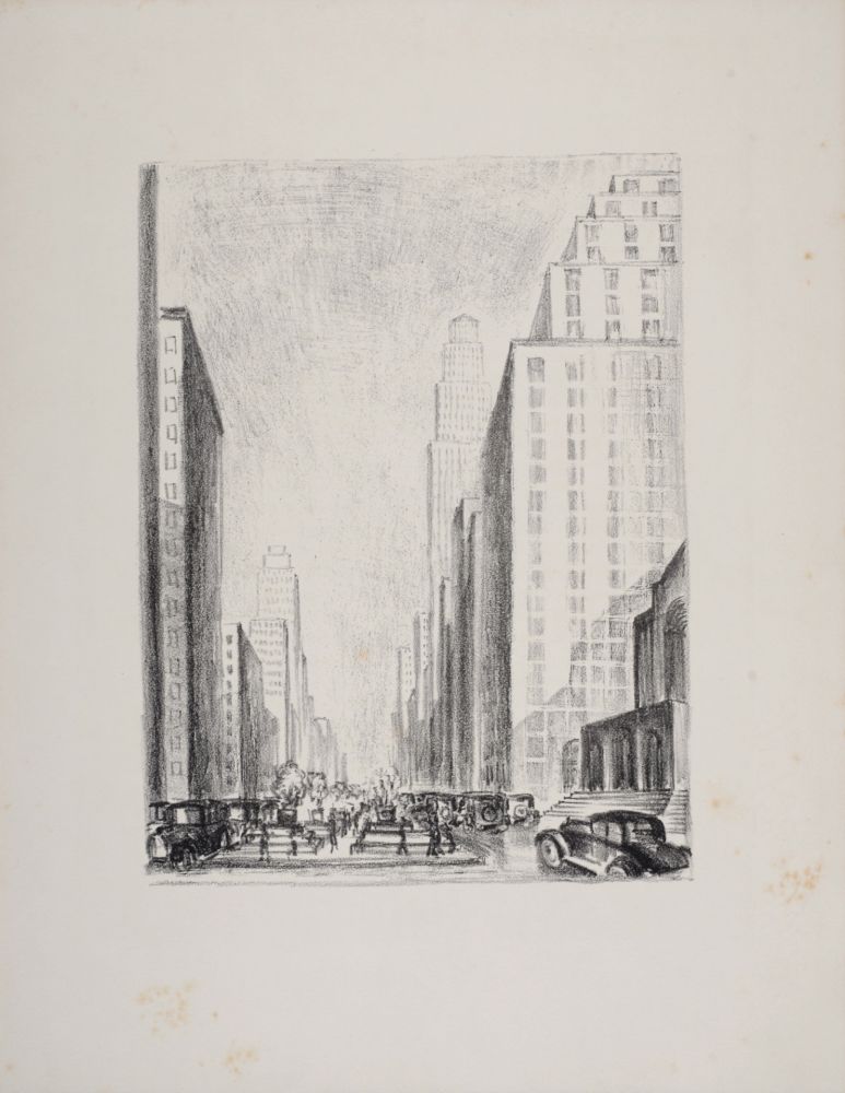 Lithographie Lubbers - New-York, 1931
