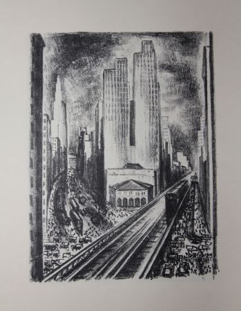 Lithographie Lubbers - NEW-YORK / SUBWAY