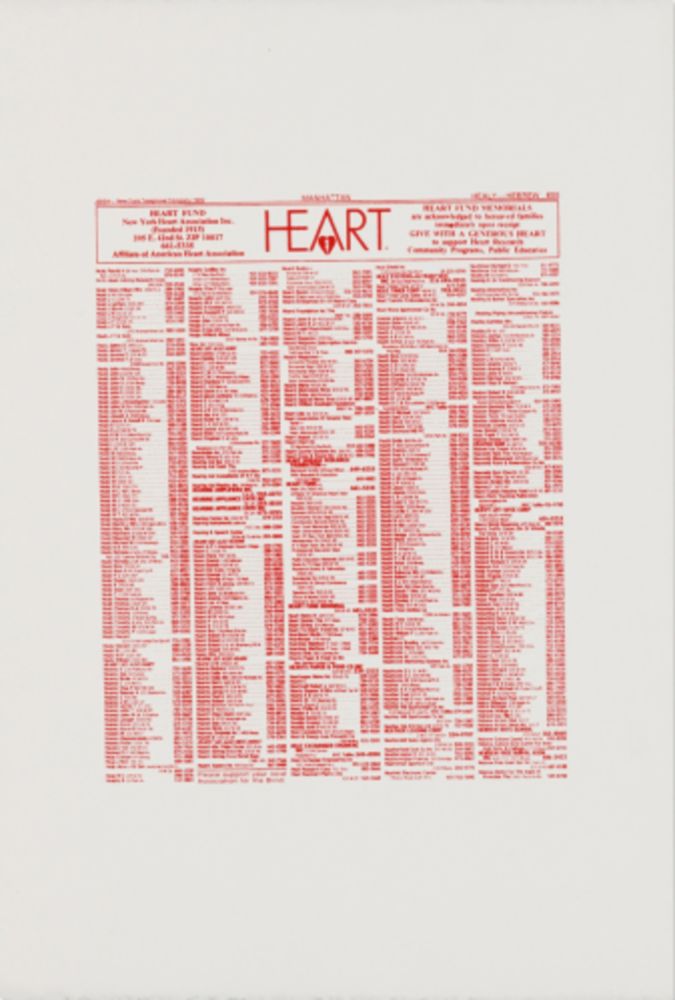 Sérigraphie Warhol - New York Heart Association Phonebook Ad (F. & S. IIIA.57A)