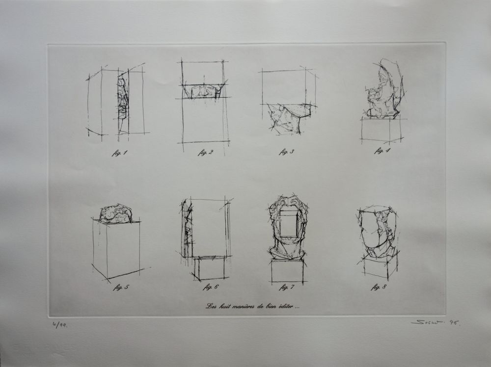 Gravure Sosno - Nice : Etude de Sculptures - Polygone