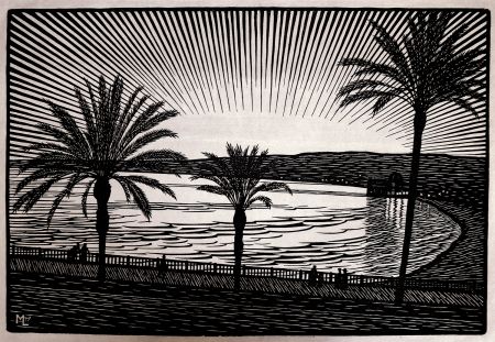 Gravure Sur Bois Moreau - NICE (Promenade des anglais / French Riviera) - Gravure s/bois / Woodcut - 1910