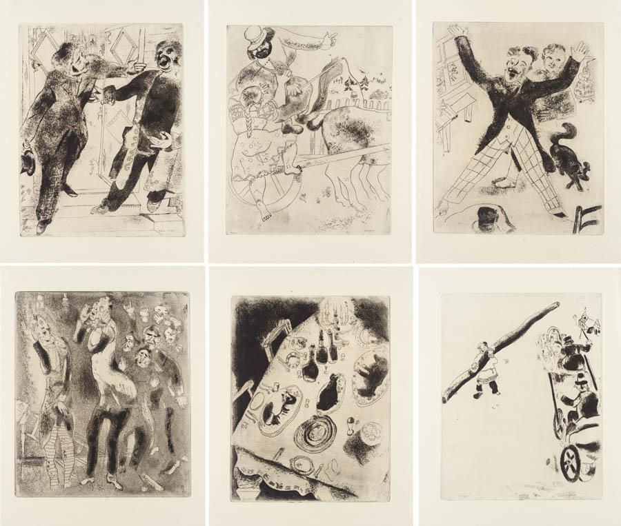 Livre Illustré Chagall - Nicolas Gogol : LES ÂMES MORTES. 118 eaux-fortes originales de Marc Chagall