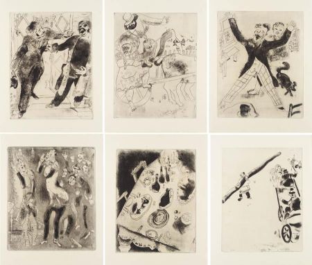 Livre Illustré Chagall - Nicolas Gogol : LES ÂMES MORTES. 118 eaux-fortes originales de Marc Chagall