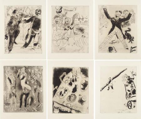 Livre Illustré Chagall - Nicolas Gogol : LES ÂMES MORTES. Eaux-fortes originales de Marc Chagall