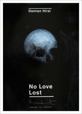 Lithographie Hirst -  No LOve Lost  :: Floating Skull – Signed Poster
