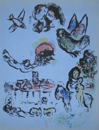 Lithographie Chagall - Nocturne in Vence