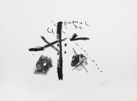 Lithographie Tàpies - Noir/fond blanc