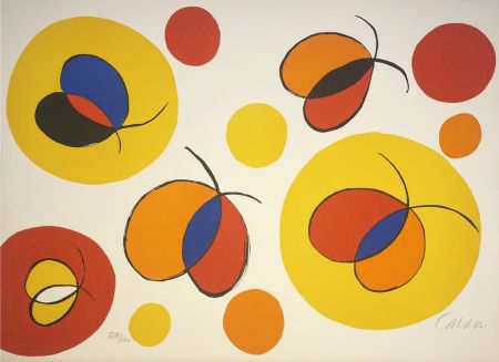 Lithographie Calder - Nostalgie de l'envol/ Nostalgic Flight from La Memoire Elementaire