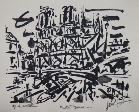 Lithographie Paul  - NOTRE DAME DE PARIS / NOTRE DAME OF PARIS - Lithographie Originale / Original Lithography