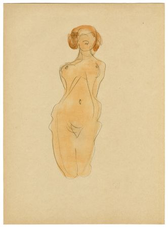 Lithographie Rodin - Nu