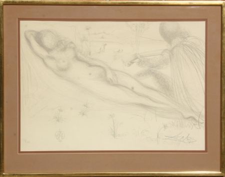 Lithographie Dali - Nu a la Guitarre (Serenade) from the Nudes Suite