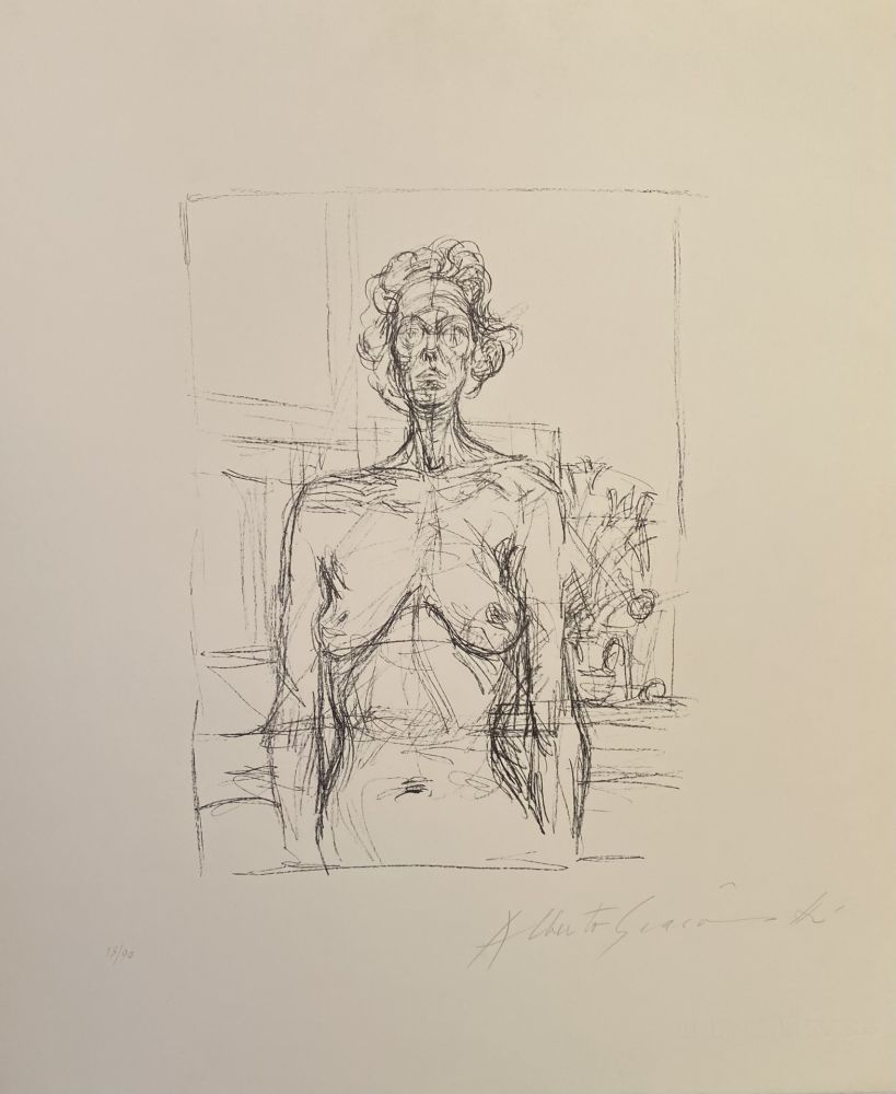 Lithographie Giacometti - Nu Aux Fleurs