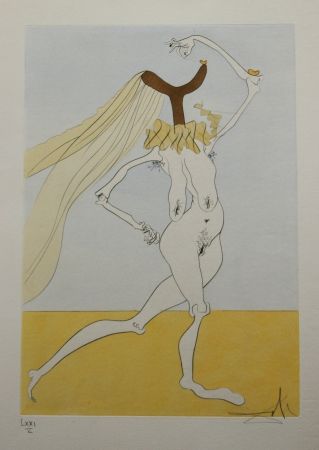 Eau-Forte Dali - Nu aux Voilettes / Nude with Veils