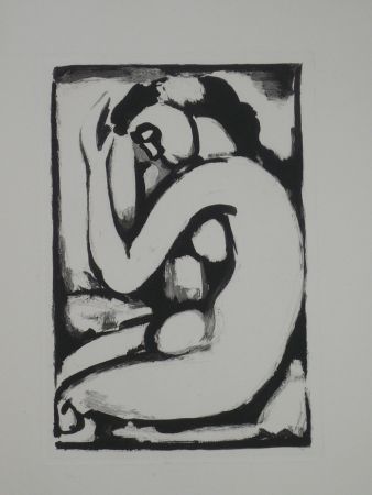 Aquatinte Rouault - Nu en berceau