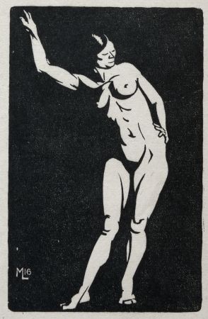 Gravure Sur Bois Moreau - NU / NUDE - 1913
