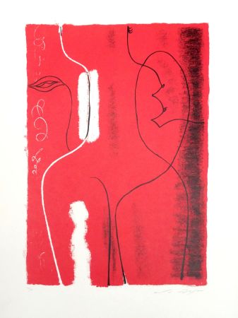 Lithographie Masson - Nu rouge