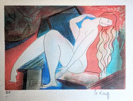 Lithographie Le Kinff - Nude, Lithograph in colours on Arches paper EA/Artist proof
