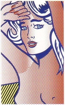 Sérigraphie Lichtenstein - Nude with Blue Hair, State 1