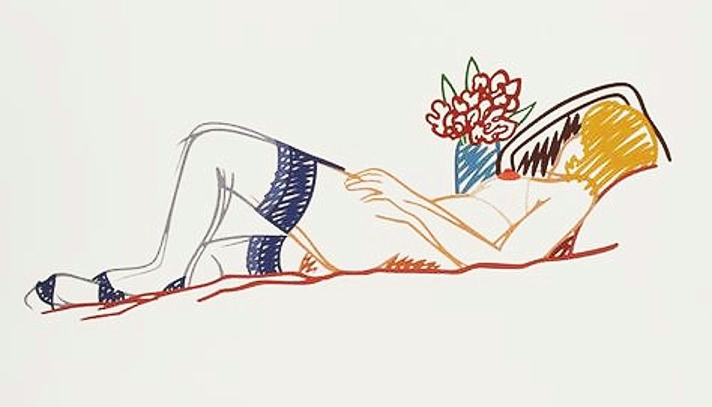 Sérigraphie Wesselmann - Nude with Bouquet and Stockings 