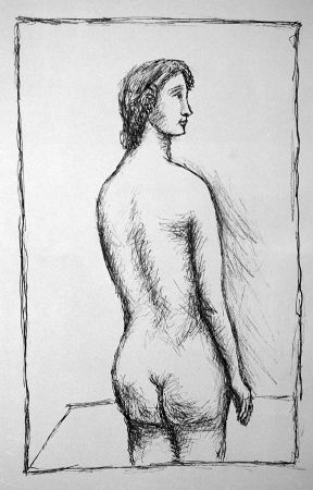 Lithographie Carra - Nudo di schiena