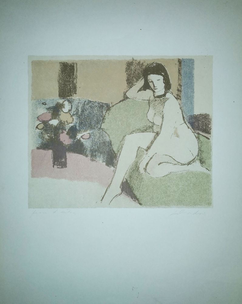 Lithographie Salvadori - Nudo sul divano