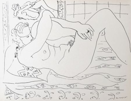Lithographie Matisse - Nue allongée dans le miroir
