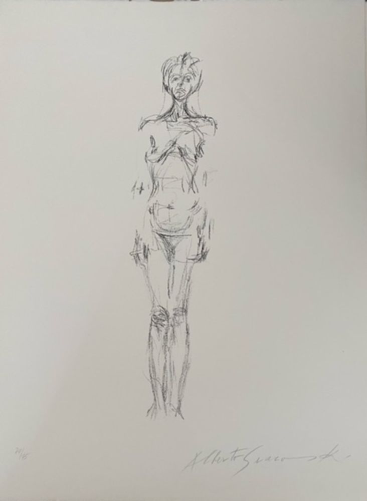 Lithographie Giacometti - Nue Debout
