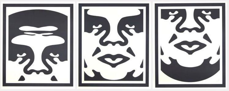 Lithographie Fairey - Obey 3 Face (White)