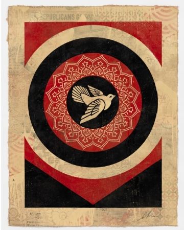 Sérigraphie Fairey - Obey Dove Black