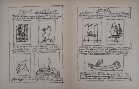 Lithographie Giacometti - Objets mobiles et muets