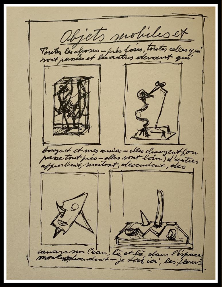 Lithographie Giacometti - OBJETS MOBILES ET MUETS I