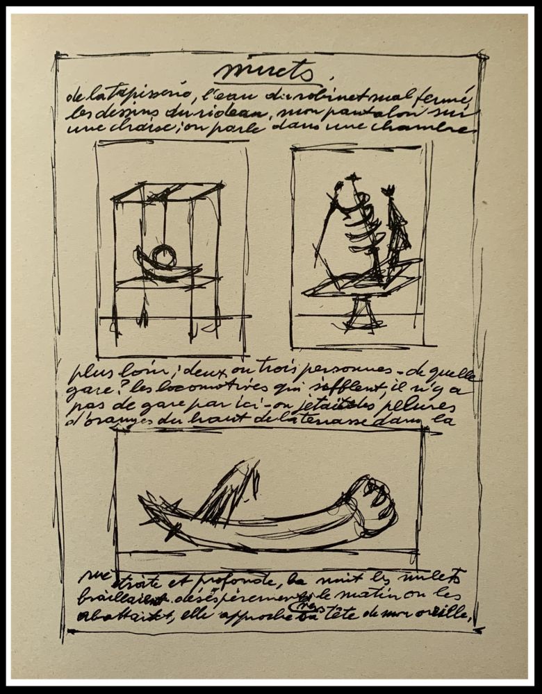 Lithographie Giacometti - OBJETS MOBILES ET MUETS II