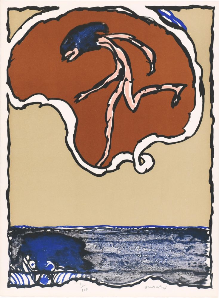 Lithographie Alechinsky - Objets volants II