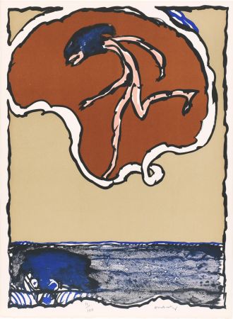 Lithographie Alechinsky - Objets volants II