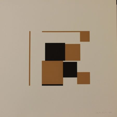 Lithographie Kenneth - OCHRE AND BLACK - EXACTA FROM CONSTRUCTIVISM TO SYSTEMATIC ART 1918-1985